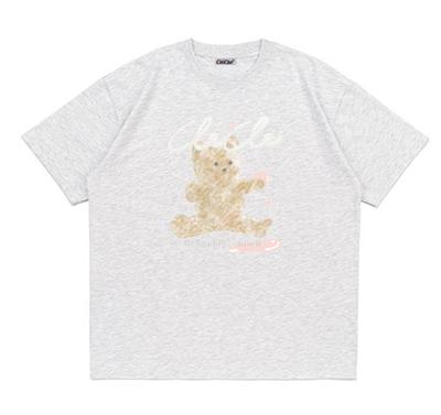 Keullekeulle Cute Bear Short Sleeve T-Shirt (Light Melange)