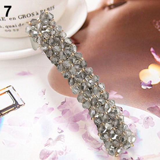Women's Fashion Bling Headwear Handmade Full Crystal Hair Clip Barrette Hairpin