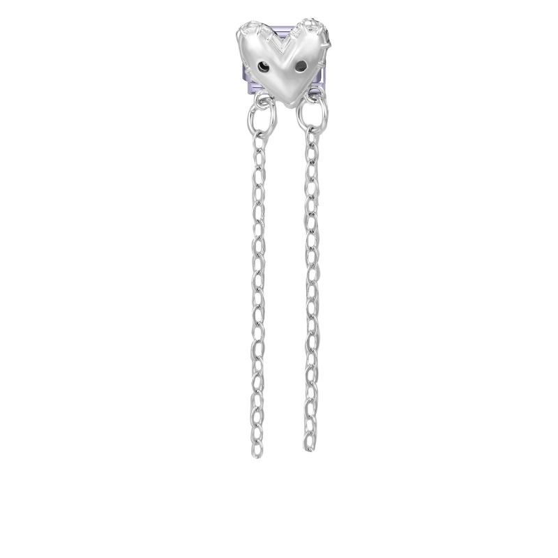 Y2K Purple Series Bow Candy Heart Flower Shiny Italian Charm Links Fit 9MM Stainless Steel Bracelet Girls' DIY Making Jewelry