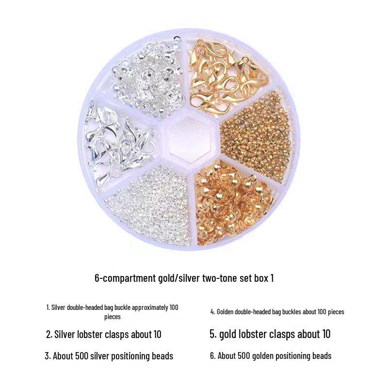 DIY Jewelry Making Set: Tail Chains, Lobster Clasps, Jump Rings, Crimp Beads, Stoppers, and Teardrop Pendants.