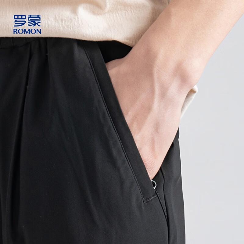 Luomeng Men's Summer Cool Feel Casual Capri Pants