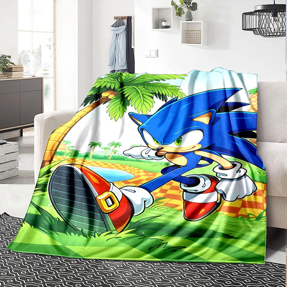 1pc Shadow Hedgehog Artwork Flannel Blanket for Super Soft Cute Comfort Blanket for Travel Bedding Couch Sofa Blanket Y73031