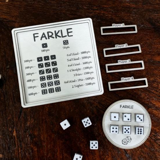 Yousheng Farkle Dice Tray And Storage Case Classic Board Game Set with Embedded Scoring Combinations Dice Scoreboard for Family Game Night