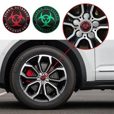 4pcs/lot 56mm Zombie Car Wheel Center Hub Cap Badge Sticker Aluminum Wheel Center Cover Emblem Decals