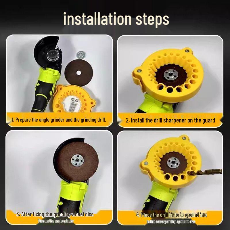 Yellow Double-Layer Drill Bit Grinding Stand (3.5-12.5) for Angle Grinders