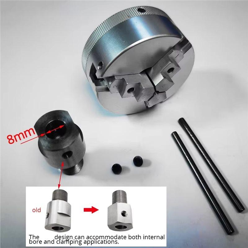 ABGR-Aluminum Alloy For Lathe Bench Grinder Mini Three Jaw Chuck For Electric Drill Self Centering Woodworking Turning Tool