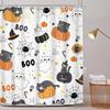 Funny Halloween Shower Curtains Cute Cartoon Ghost Cat Dog Kids Pumpkin Black White Autumn Tombstone Lamp Skull Bathroom Decor