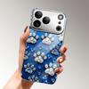 Sparkling Crystal Claw Print Glass Electroplated Phone Case For iPhone 17 16 15 14 13 12 11 Pro Max 14 15 Plus 16E 17 Air Cover