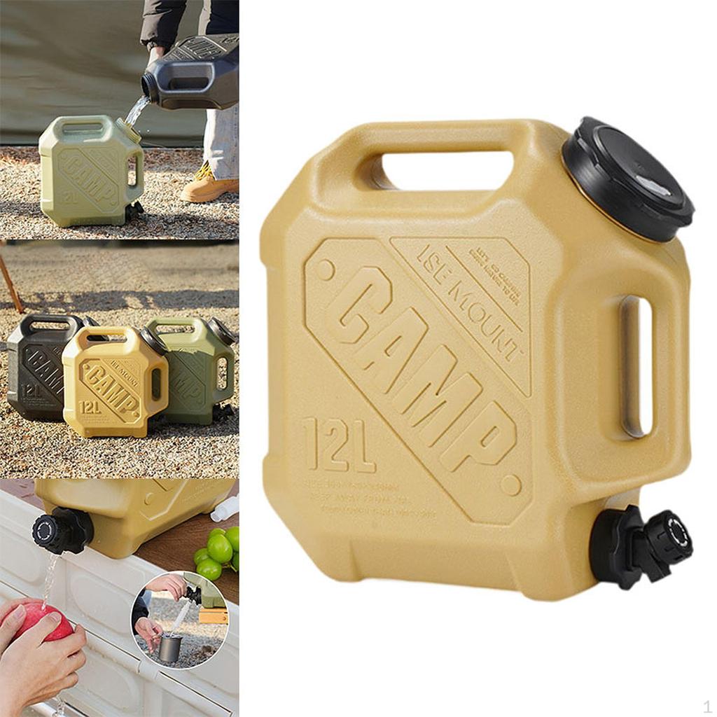 Water Container with Faucet Camping Storage Carrier Jug for Fishing RV Black