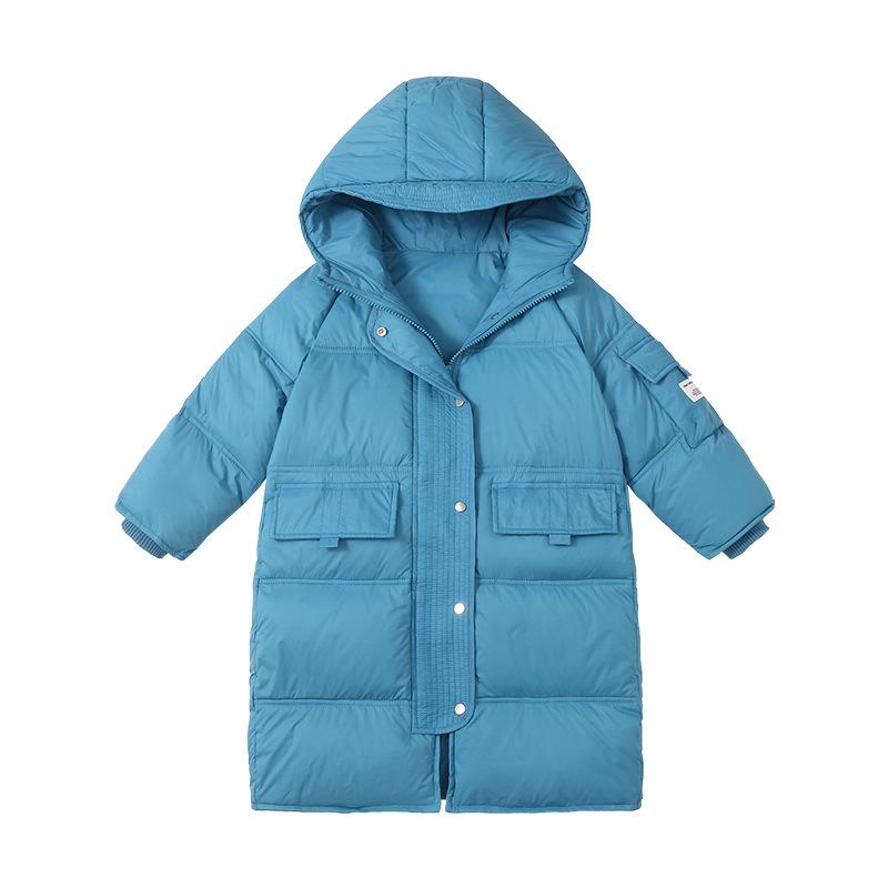 Jachetă de puf de lungime medie pentru copii Uniformă școlară peste genunchi Jachetă de puf groasă