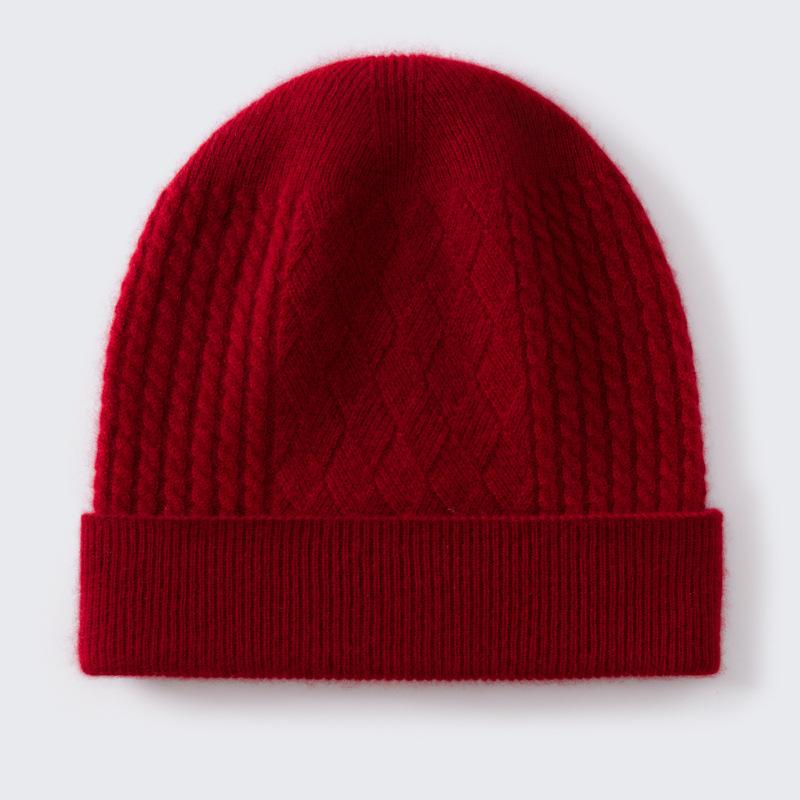 New% pure cashmere men's and women's warm wool hat knitted hat cashmere hat versatile wool hat