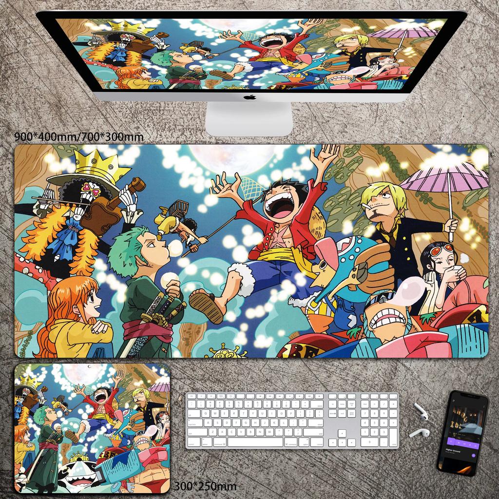 Hohe Auflösung ONE PIECE Leder-Mauspad Luffy Schreibtisch-Pad Rutschfest Wasserdichtes Mauspad Übergroß Jungen Animation E-Sport Spiel Tastatur-Pad