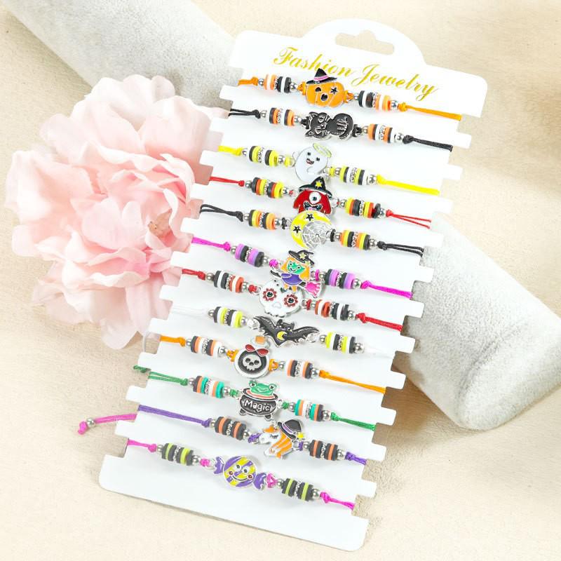 Hot-Selling Cartoon Beaded Bracelet Set: Colorful Unicorn, Butterfly, and Dinosaur Designs for Kids with Polymer Clay Flowers