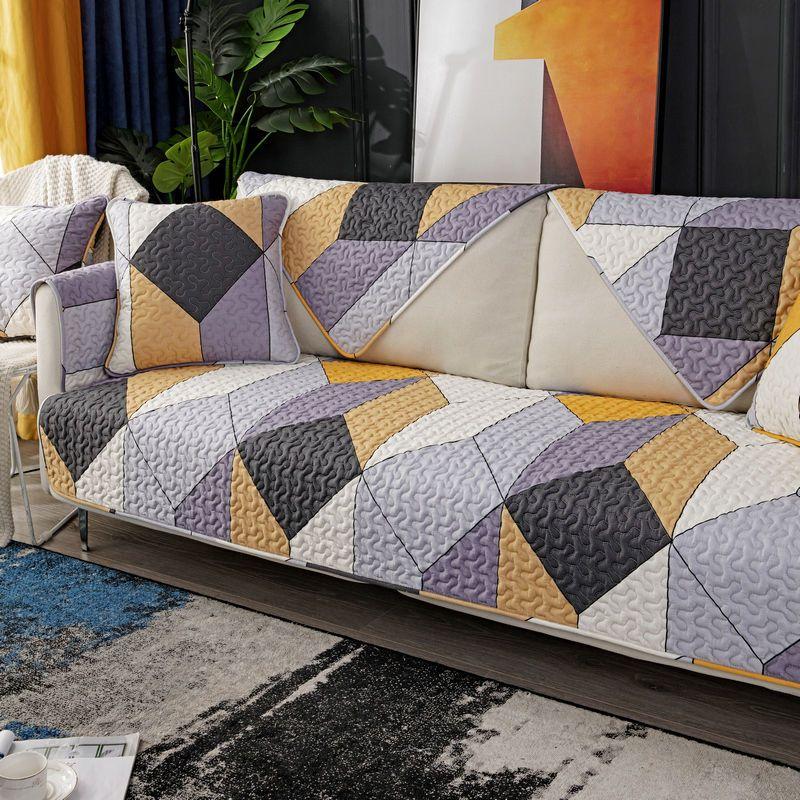Quilted Sofa Towel Cushion Four Season Universal Slipcover Non-slip Cloth Sofa Covers for Living Room Couch Sofa Towel