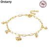 New 925 Silver Exquisite Golden Starry Bracelet Chain Link Women Bracelet Birthday Festival Jewelry Gifts