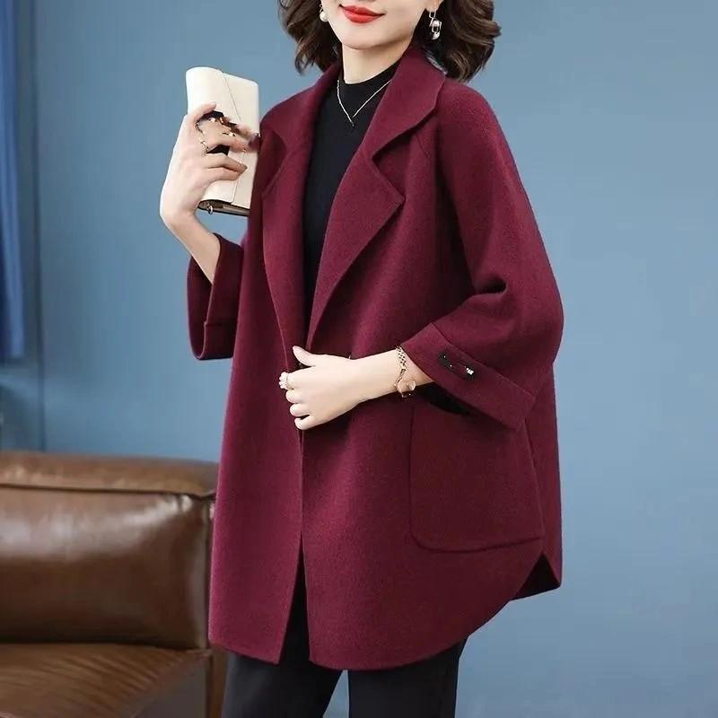 Temperament Woolen Woolen Coat Women's Blouse Loose Large Size Knitted Cardigan Fashion Spring and Autumn
