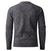 Men's Solid-color Casual Long-sleeved Semi-high-neck Knitted Sweater, Men's Loose Texture Printed Thickened Warm Pullover Sweater