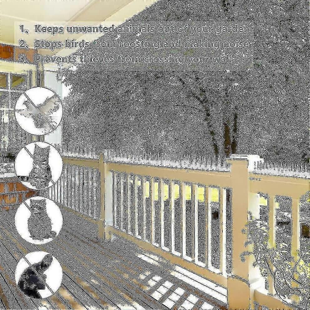 5 Meter Taubenspieße, 3 Reihen Kunststoff Taubenabwehr Vogelabwehr Krähenabwehr Katzenabwehr Kompatibel für Balkon, Zäune Und Dach - Packung mit 12 (wh