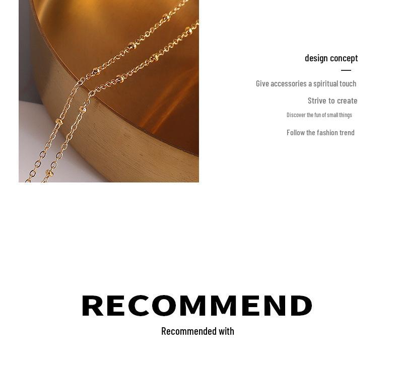 Marka French Geometric Square Necklace & Clavicle Chain Set with 18k Gold Titanium Steel Earrings Studs