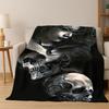 Gothic Skull Dead Girl Cartoon Horror Flannel Blanket Soft Warm Throw Blanket for Bedroom Living Room Bed Travel Camping Picnic