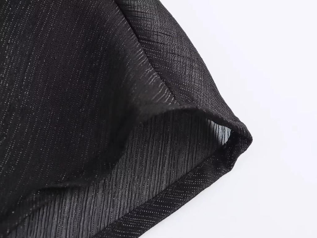 2025 Spring Women's European & American Style Chiffon Casual Waist-Gathering Dress