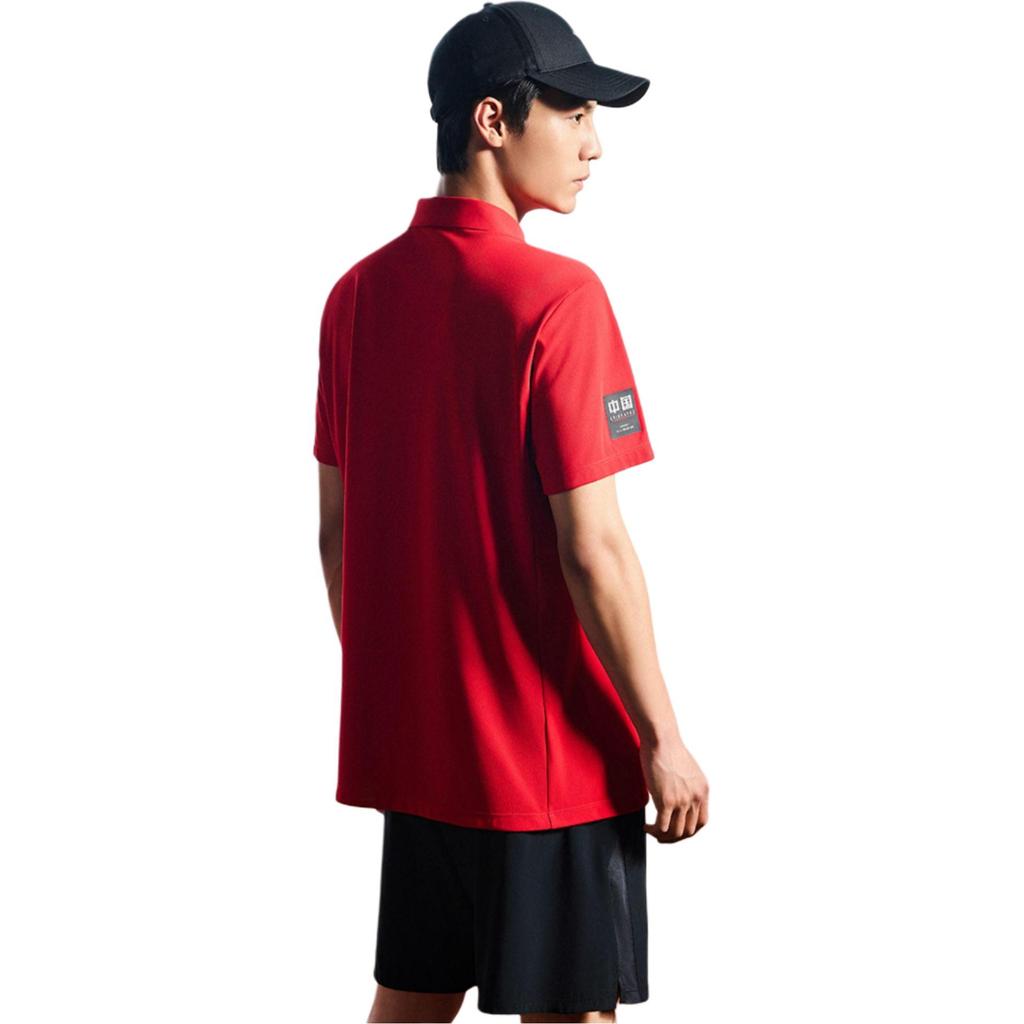 Anta Training Series Letter Print Casual Sports Comfortable Quick-Dry Short Sleeve Polo Shirt Men Polo Shirts Classic-Red 152437101-2