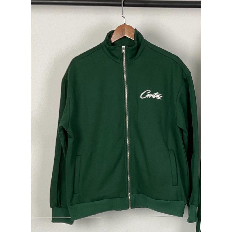 Conjunto de Chaqueta y Pantalones Retro de Calle Unisex con Estampado de Diablo, Cuello Alto y Cierre de Cremallera.