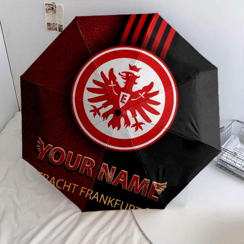 1 PC Automatic Folding Umbrella - Eintracht Frankfurt Custom Name Pattern, Portable & Foldable Design with 8 Ribs, Christmas Birthday Gifts