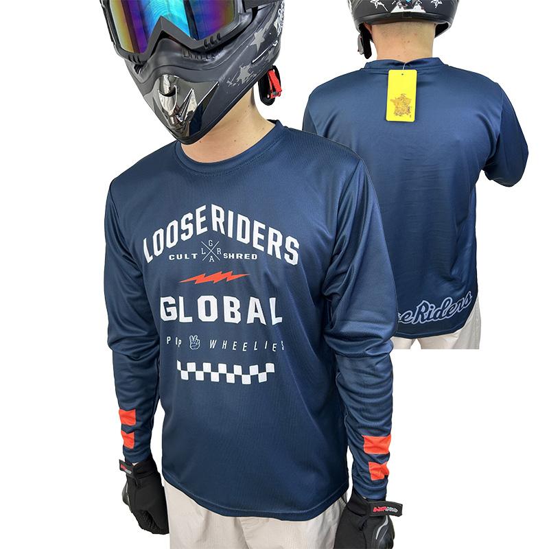 Loose Riders Men's Long Sleeve Motocross Jersey, Downhill Jersey, Motorcycle T-Shirt, Dirt Bike Shirt