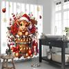 Christmas Highland Cow Shower Curtain Merry Christmas Home Bathroom Decorations Western Rustic Farmhouse Bathtub Curtain Set