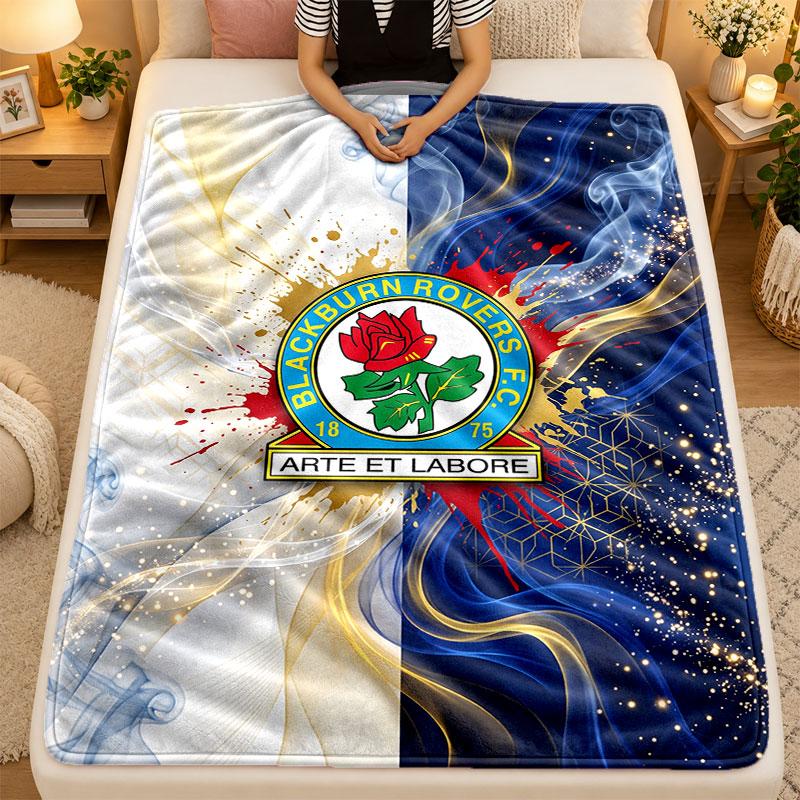 Flannel BlanketBlackburn Rovers Football Warm Soft Throw Blanket for Indoor Sofa Bed Living Room Use