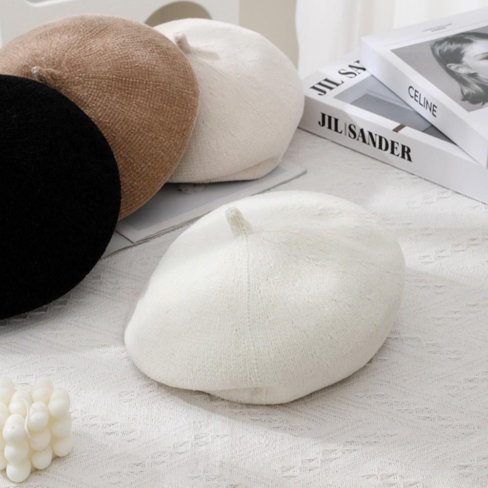Warm Winter Wool Berets Hat Solid Color Felt Berets Fashion French Artist Hat for Women