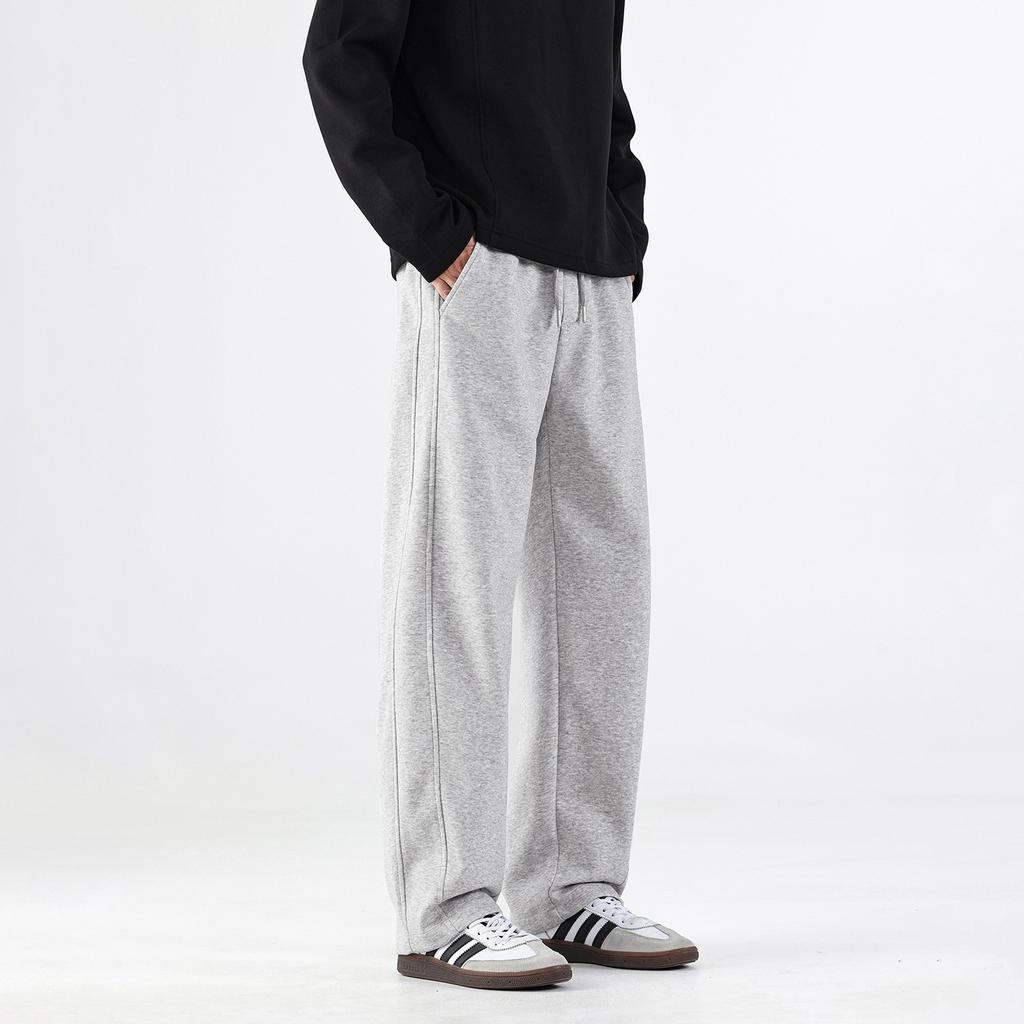 American Retro Sweatpants Men's Summer New Straight Wide-leg Sports Casual Pants Black Light Flower Gray Coffee