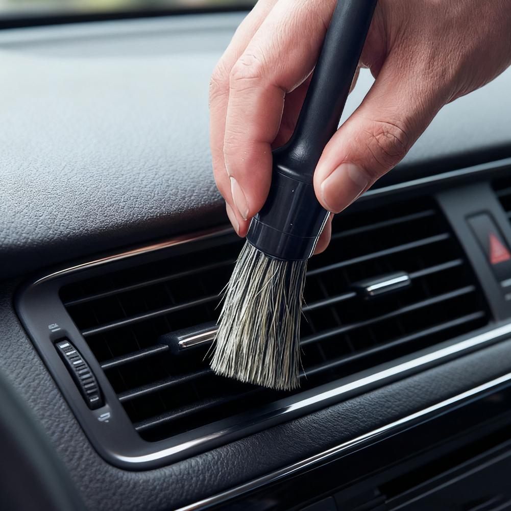 Car Exterior Interior Detail Brush Boar Hair Bristle Brushes for Car Cleaning Auto Detail Tools Dashboard Cleaning Brush 3pcs
