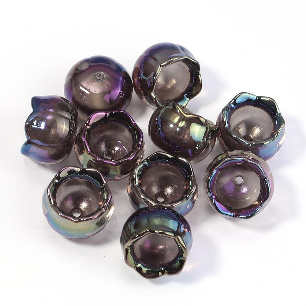 10 ks/šarže Květinové Korálkové Čepičky ve Tvaru Konvalinky Barevné Průhledné Volné Akrylové Korálky Pro Kutilské Řemesla Řetízek Na Telefon Náramek