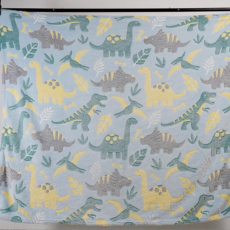 Luminous Children's Coral Fleece Flannel Blanket - Glow In the Dark Sofa or Nap Cover.