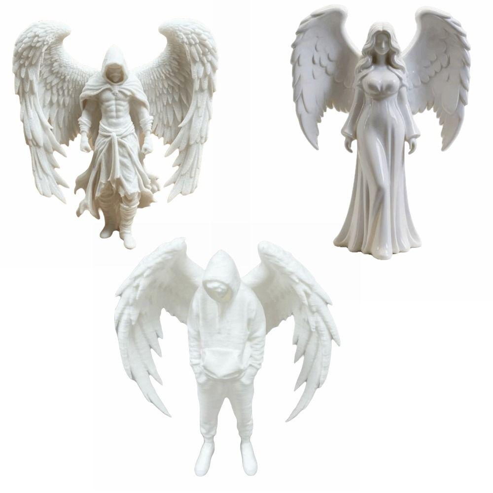 Creative Angel Statue with Wings 3D Printed Desktop Ornaments Office Desk Display