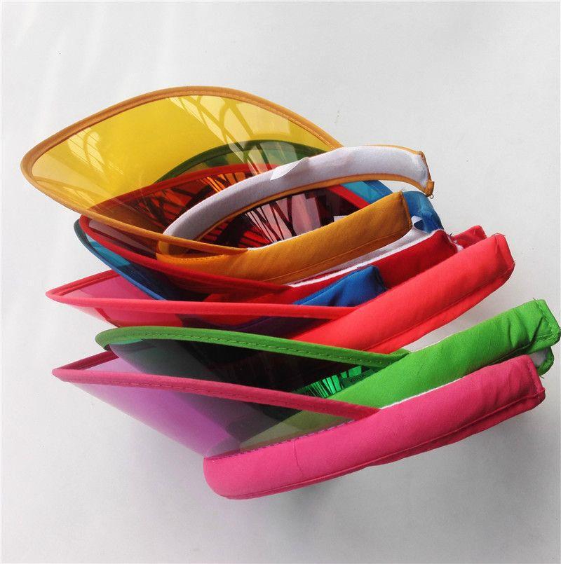 Unisex UV Protection Colorful Transparent Sun Hat