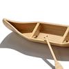 3D Printed Canoe Miniature Ornament, Compact Mini Boat Model with Paddle Accessories, Fine Wood Grain Texture Realistic Canoe Replica