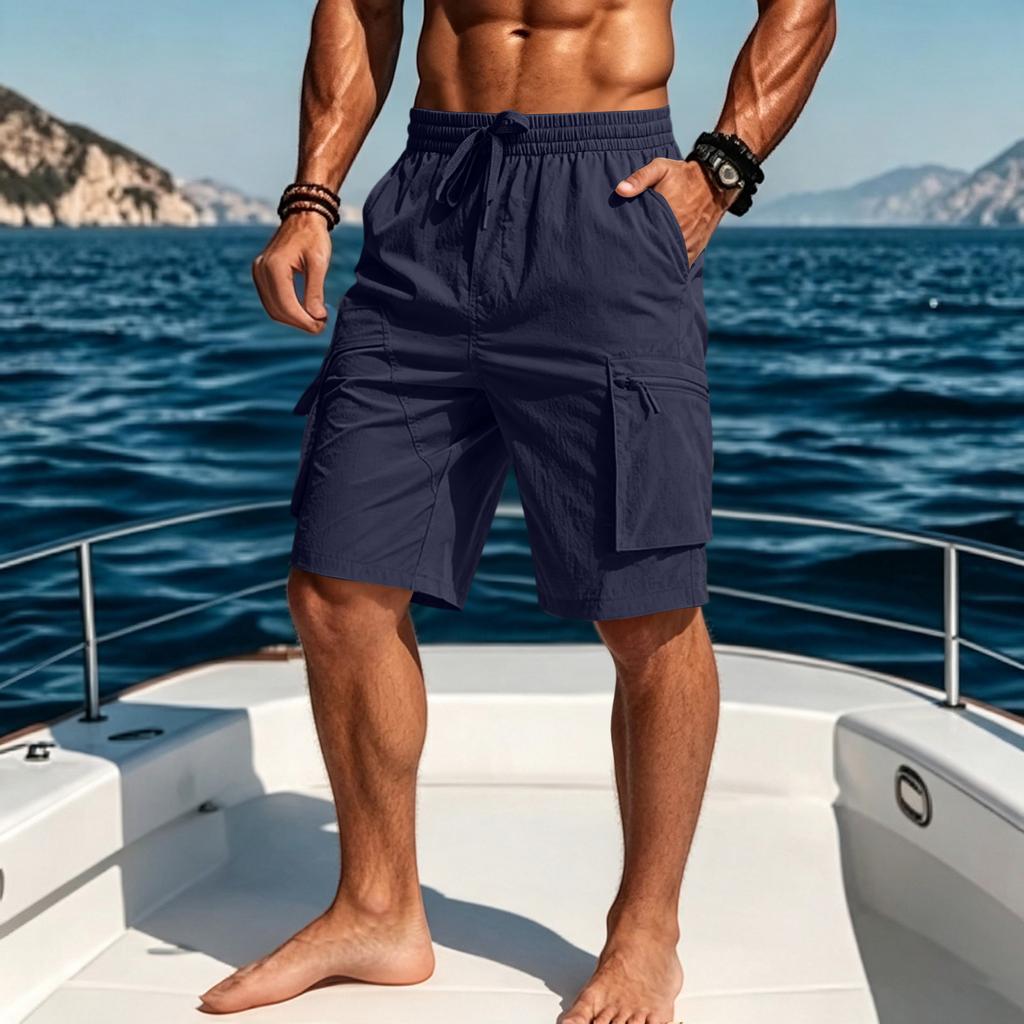Men's Loose Fit Running Training Shorts Casual Mid Length Outdoor Workout Shorts
