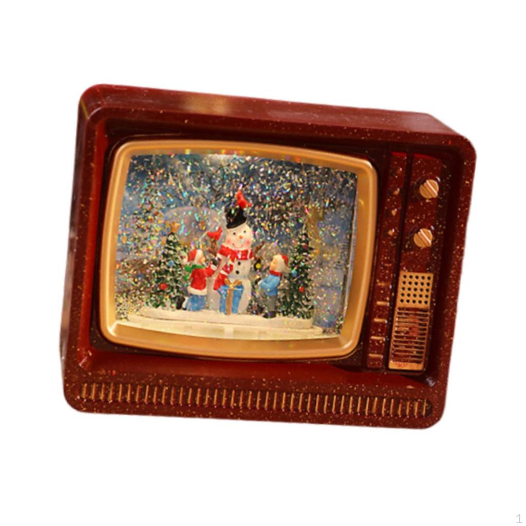 Lantern with Music Box, Snow Globe Ornament, Original , Light-Up TV Effect, Festive And