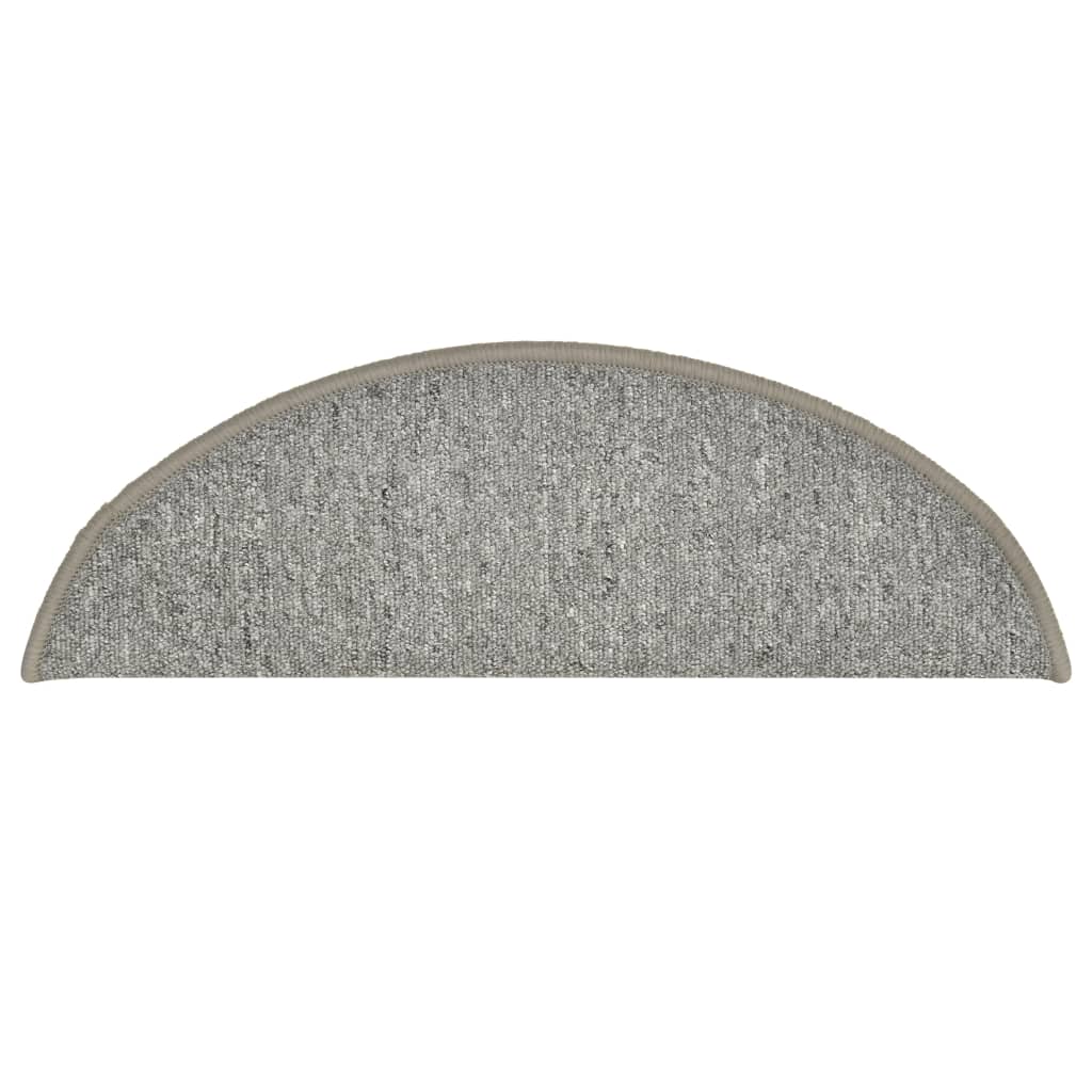 Step Mats 15 Pcs. 56 X 17 X 3 Cm Light Grey Semi Round