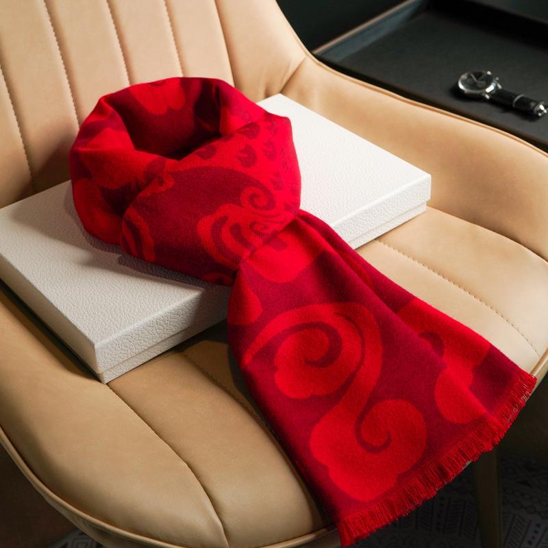 Imitation Cashmere Red Scarf Men's and Women's Winter Big Red Rabbit Shawl