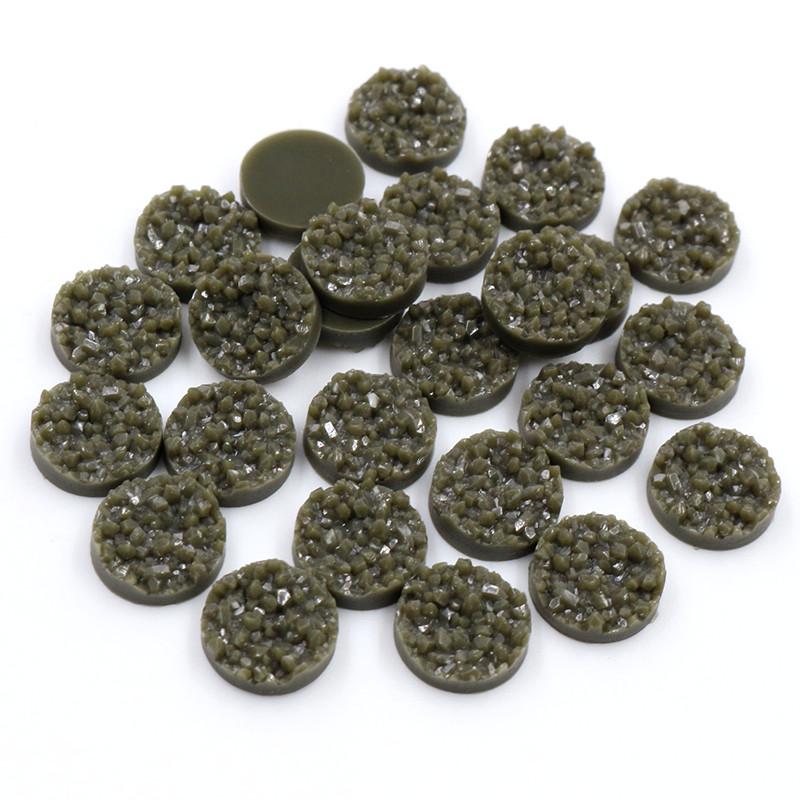 Neue, farbenfrohe 8/10/12 mm große, flache Naturharz-Cabochons (40 Stück) für Armbänder, Ohrringe und DIY-Schmuckherstellung