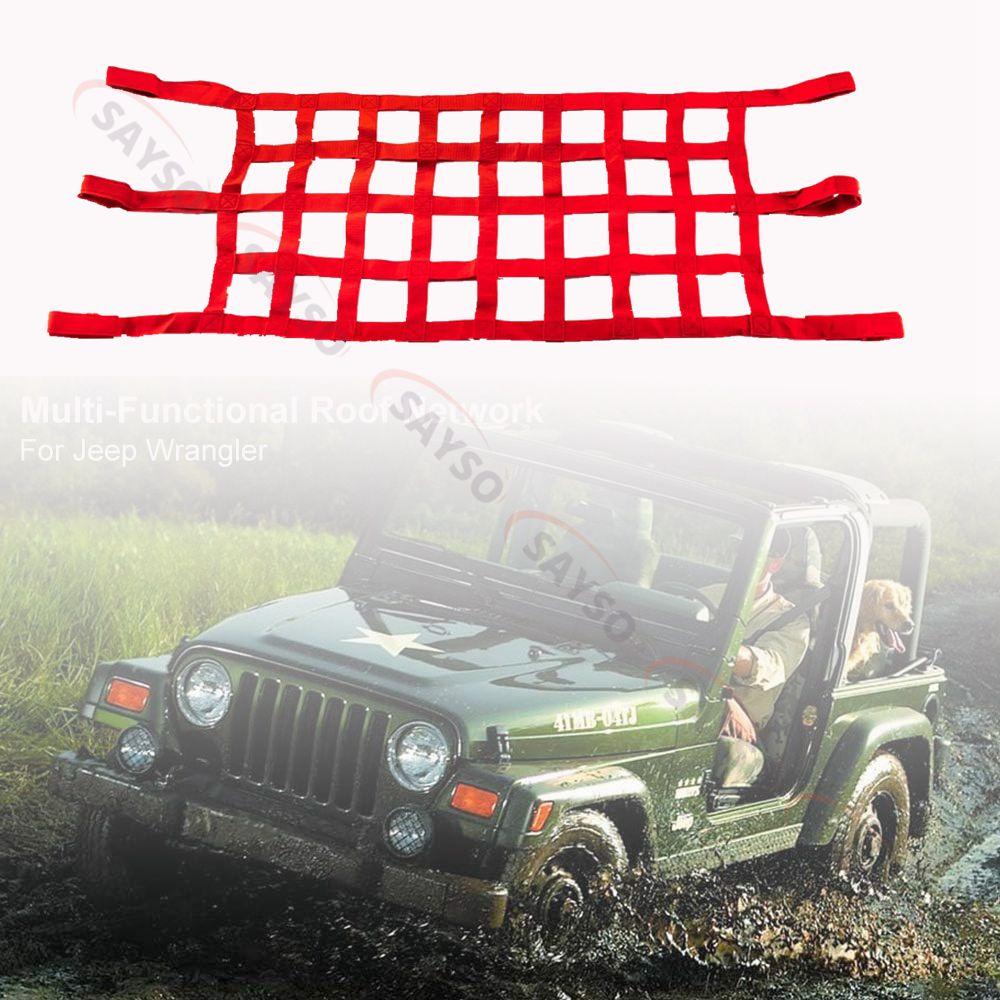 1x Car Roof Net Hammock Mesh Cargo Rooftop Netting Heavy Duty for TJ YJ JK JKU JL JLU JT 1987-2025 for Suzuki Jimny JB74 19-23