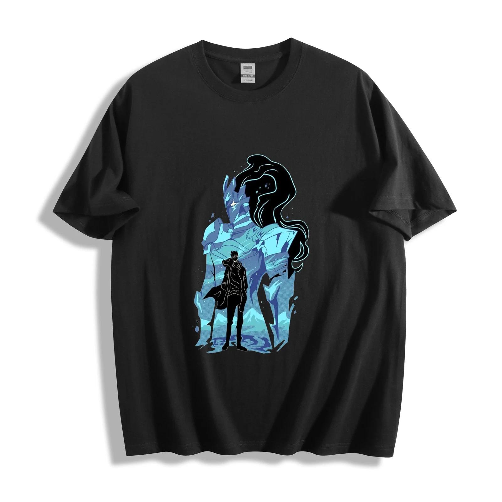Solo Leveling Sung Jin-Woo & Igris T-Shirt - Shadow Monarch Graphic Unisex Tee XXXXL