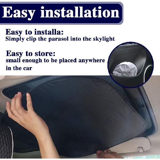2PCS Car Sunroof Sunshade, Car Roof Cover, Foldable UV Reflector Reflective Covers Block UV Rays Glare, Car Interior Accessories Fit For Mini Cooper,