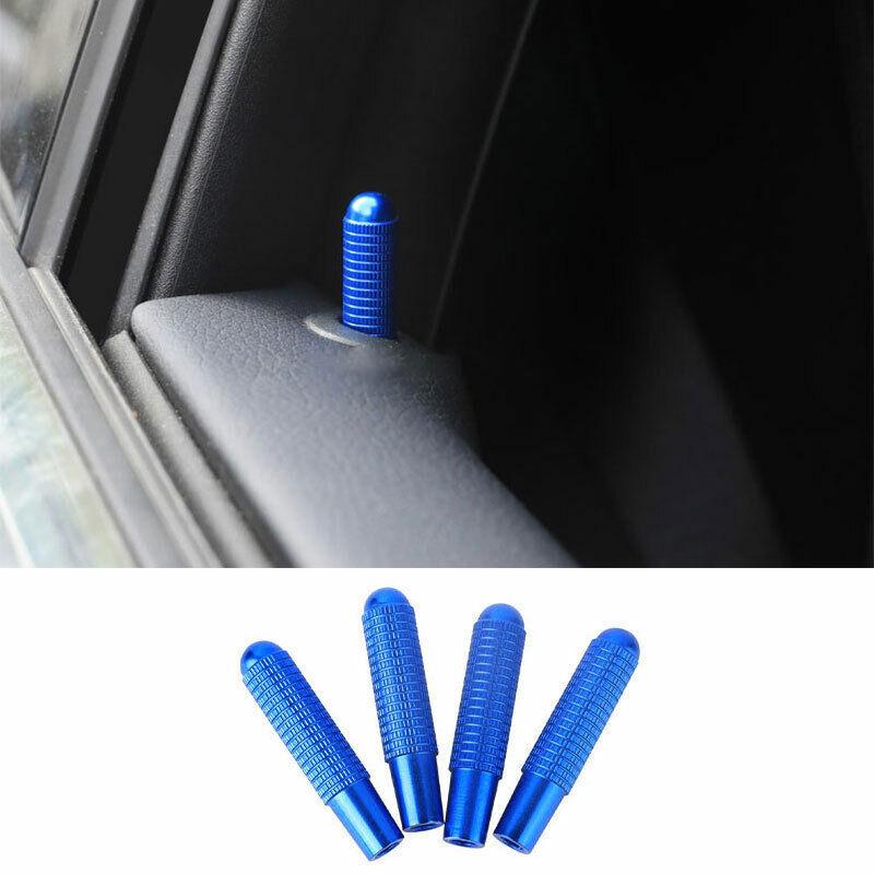Blue Aluminum Inner Door Lock Down Bolt Ring Trim Fit For Benz C-Class 2015-