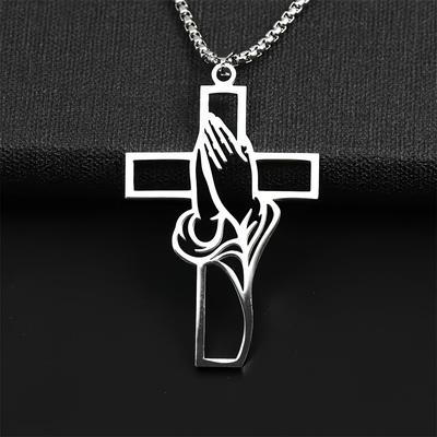 Mode 1 Stück Gläubige als Geschenk. Ist Schmuck Edelstahl Anhänger für Männer Kreuz Halskette Handgefertigt
