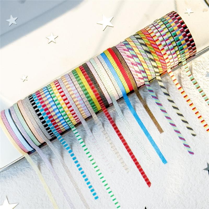 8 Rollen 3mmX5m Dekoband Set Punktgestreiftes Muster Bastelband für Scrapbooking Journal Planer Bastelprojekt Verpackung